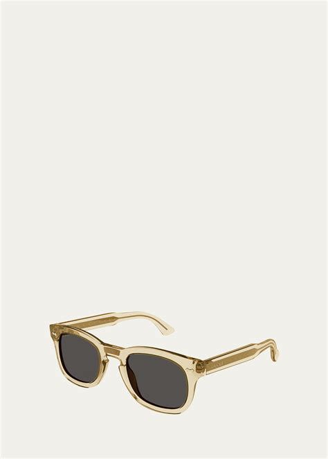 gucci men's turtle round keyhole sunglasses